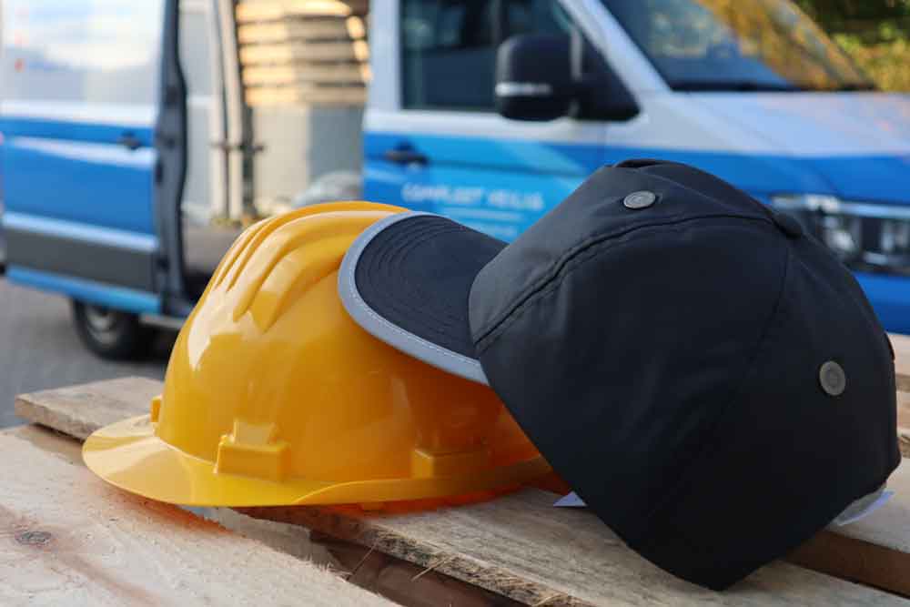 Stootpet en bouwhelm