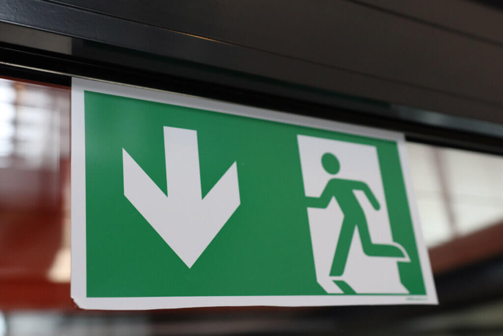 Nooduitgang bord