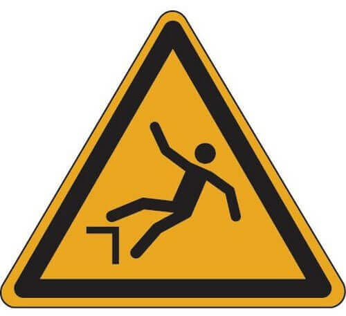 Vallen door hoogteverschil