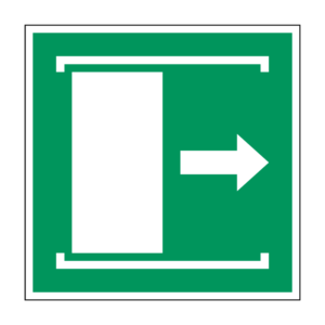 Deur naar rechts schuiven om te openen