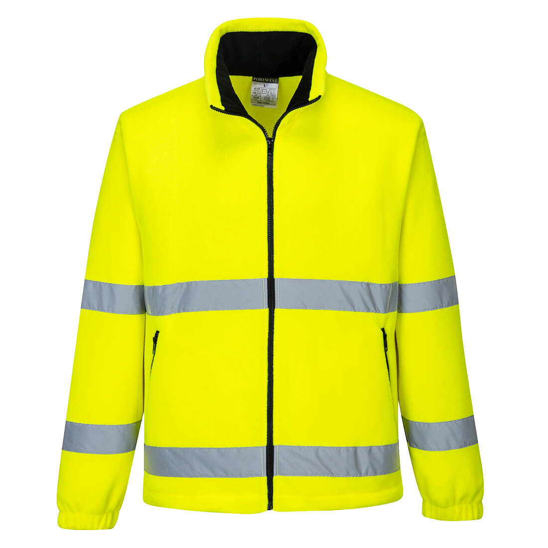 Reflecterende jas fleece geel