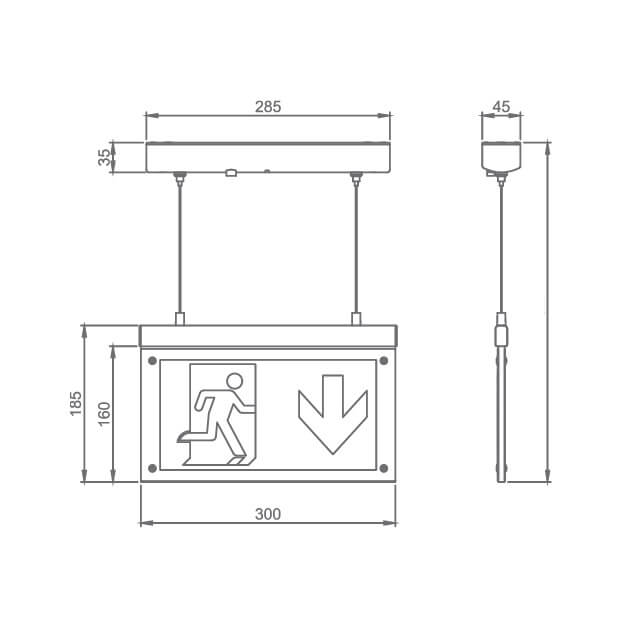 Verstelbare opbouw LED noodverlichting - obrazek 3