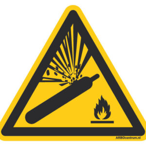 Waarschuwingsbord gasflessen
