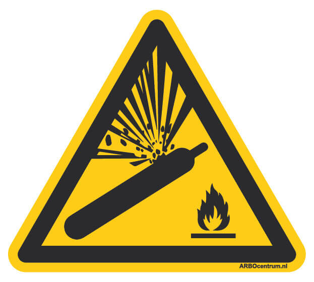 Waarschuwingsbord gasflessen