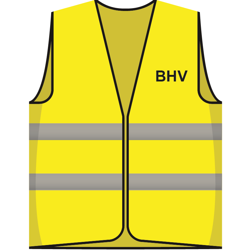 Hesje geel BHV opdruk voor/achter