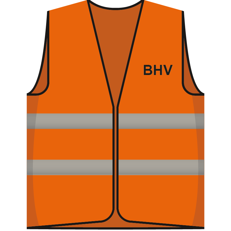 Hesje oranje BHV opdruk voor/achter