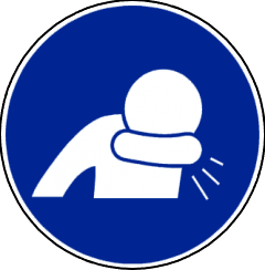 Hoesten in de elleboog