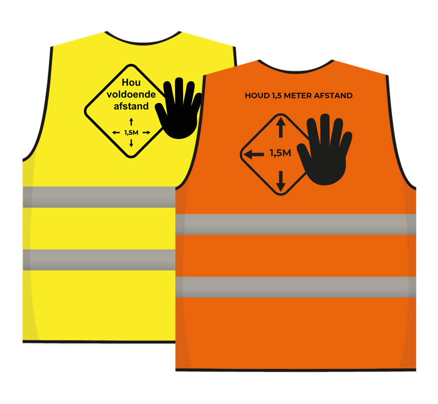 Houd 1,5 meter afstand hesje