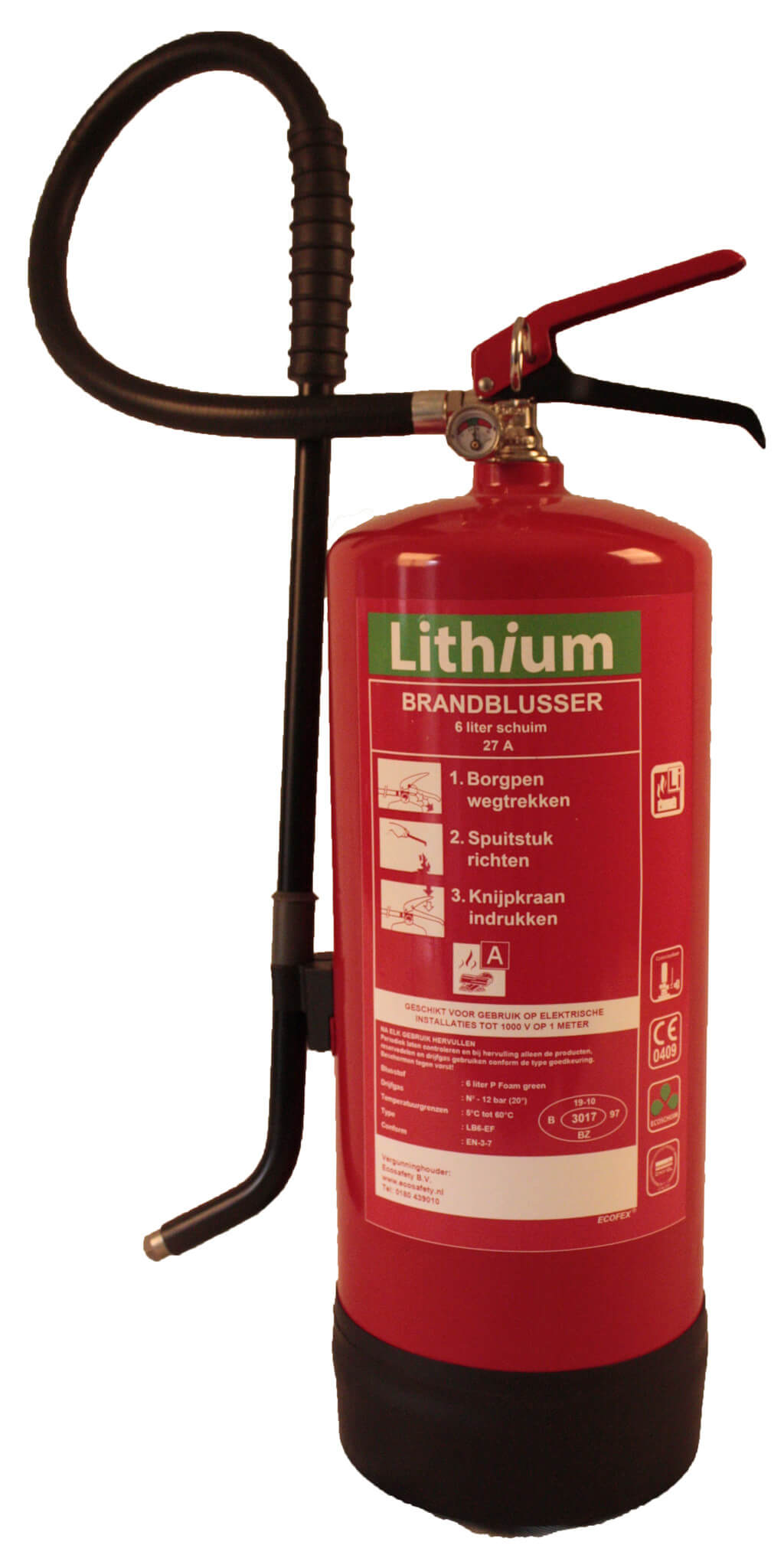 Lithium brandblusser 6 liter schuim