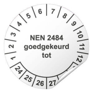 Keuringssticker NEN 2484 goedgekeurd tot