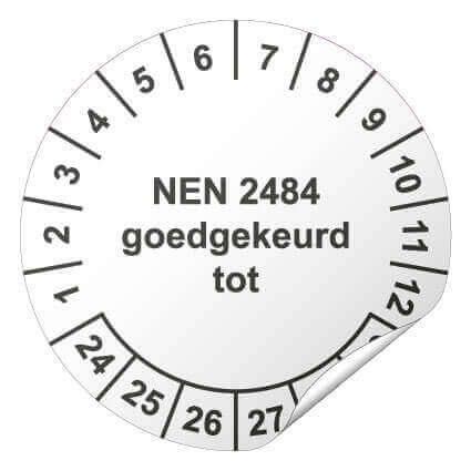Keuringssticker NEN 2484 goedgekeurd tot