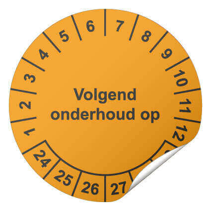 Keuringssticker Volgend onderhoud op
