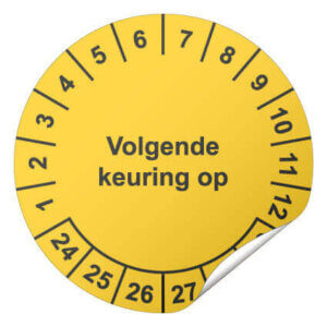 Keuringssticker Volgende keuring op