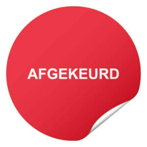 Keuringssticker afgekeurd