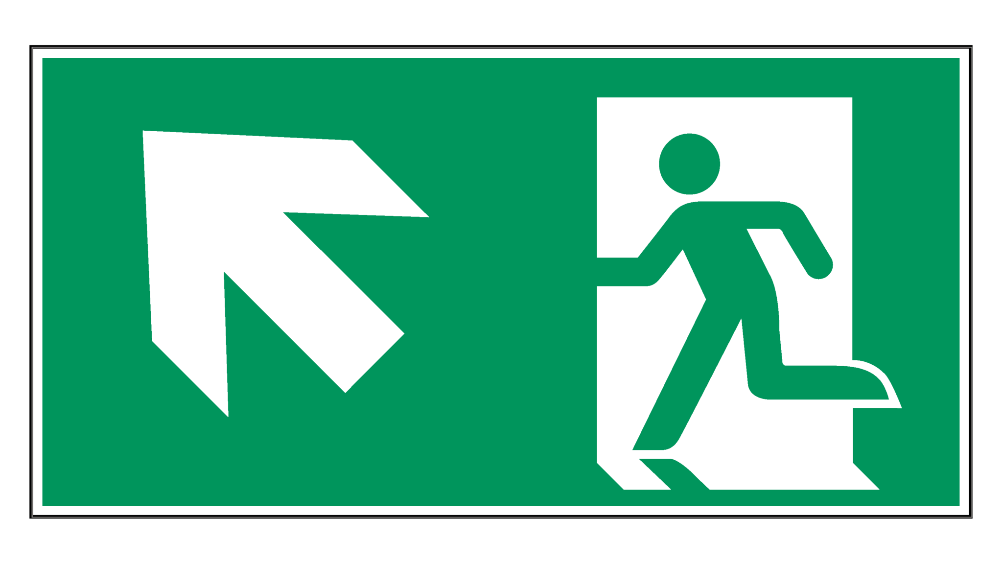 Nooduitgang naar links boven