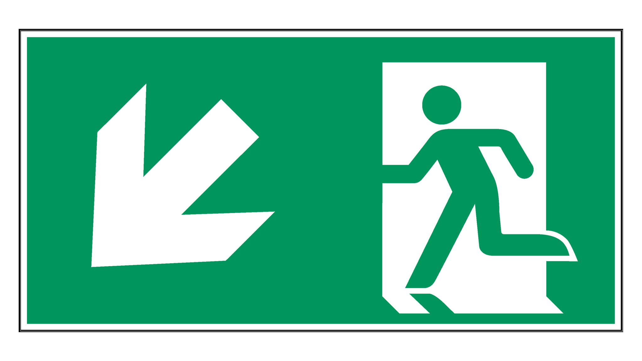 Nooduitgang naar links onder