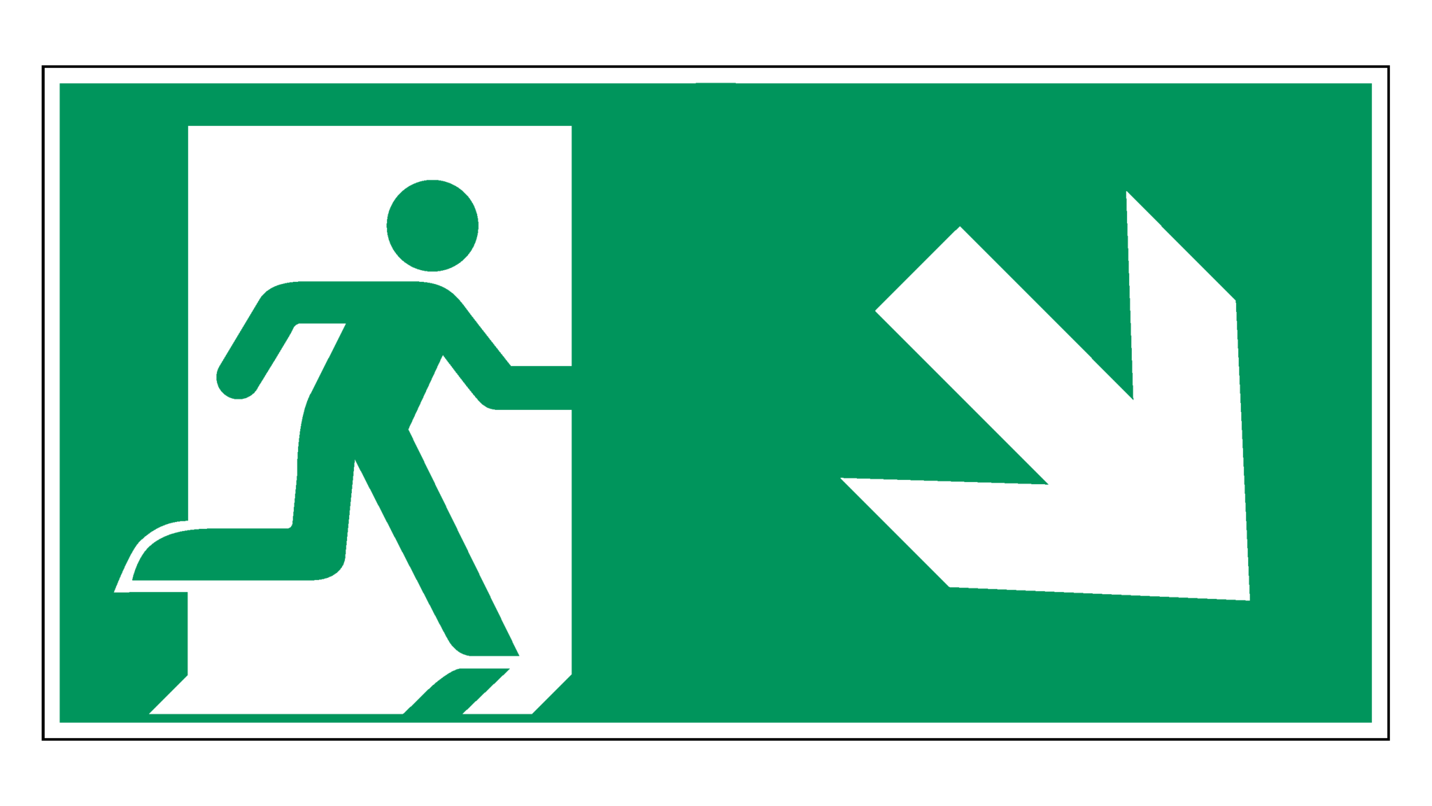 Nooduitgang naar rechts onder