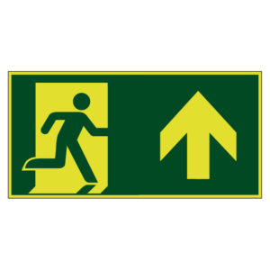 Nooduitgang rechtdoor lichtgevend