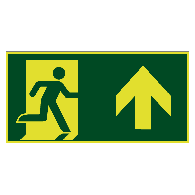 Nooduitgang rechtdoor lichtgevend