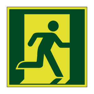 Nooduitgang richting rechts lichtgevend