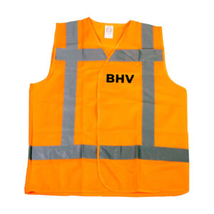 RWS veiligheidshesje BHV op rug en borst oranje