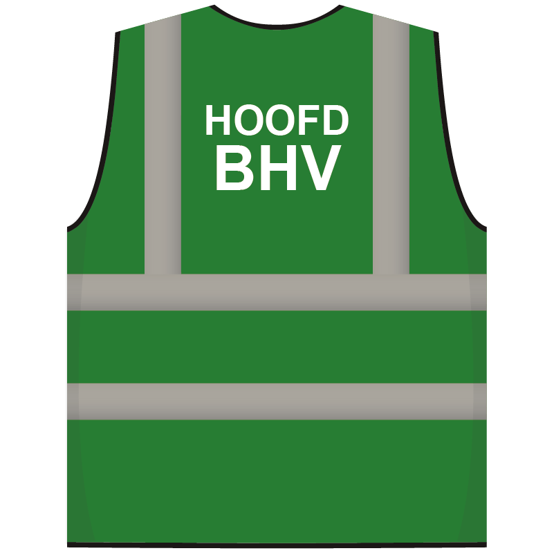 RWS veiligheidsvest hoofd BHV groen