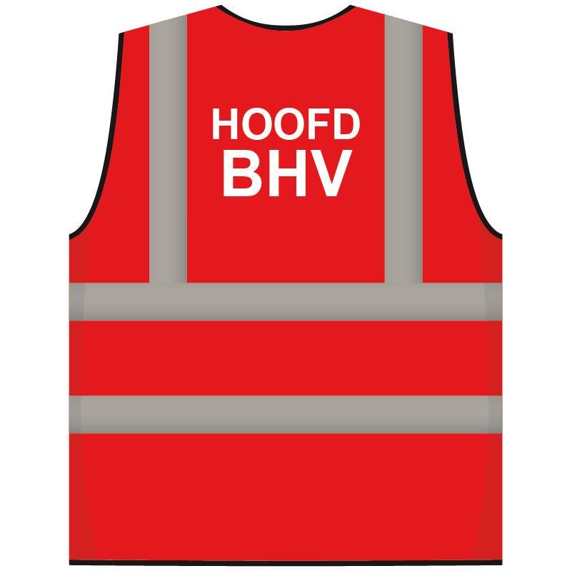 RWS veiligheidsvest hoofd BHV rood