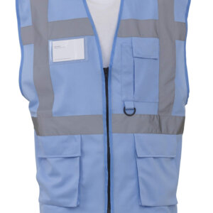 Veiligheidshesje met rits lichtblauw