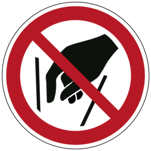 Verboden in vergaarbak te grijpen