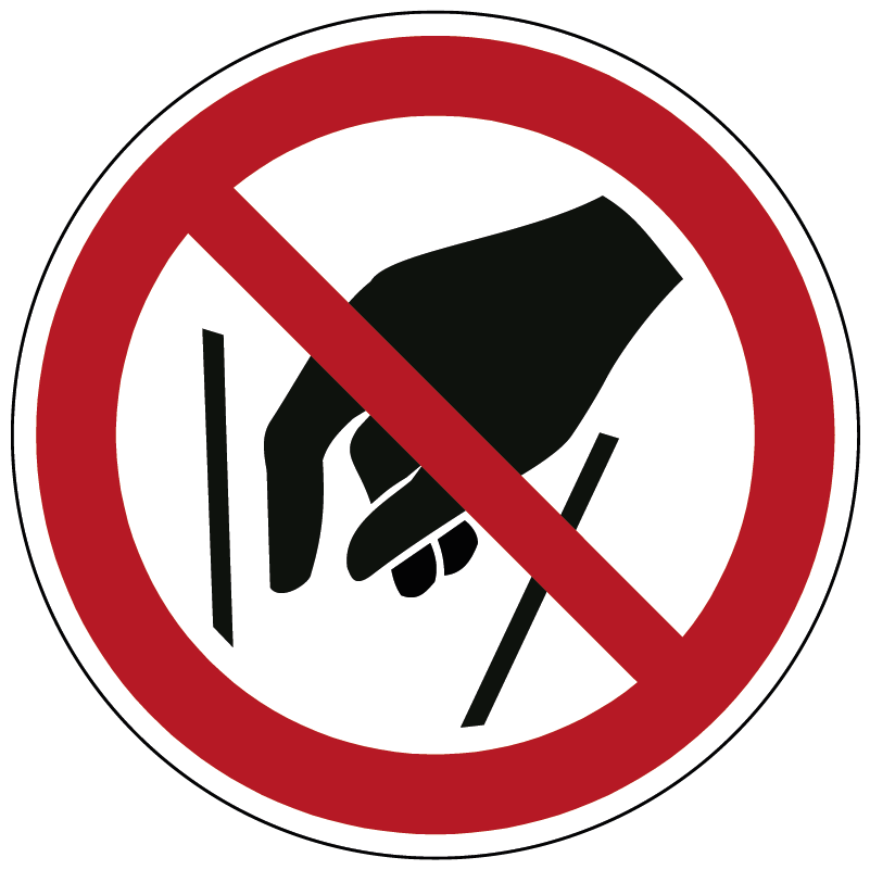 Verboden in vergaarbak te grijpen