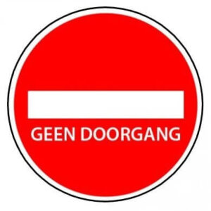 Vloersticker geen doorgang