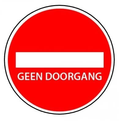 Vloersticker geen doorgang