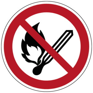 Vuur, open vlam en roken verboden