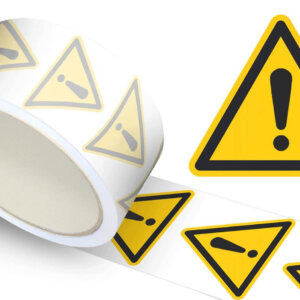 Waarschuwingssticker algemene waarschuwing, op rol