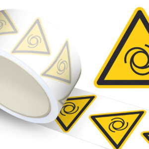Waarschuwingssticker automatisch startende machine, op rol