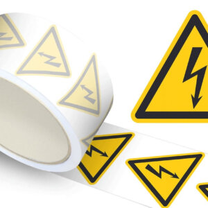 Waarschuwingssticker elektrische spanning, op rol